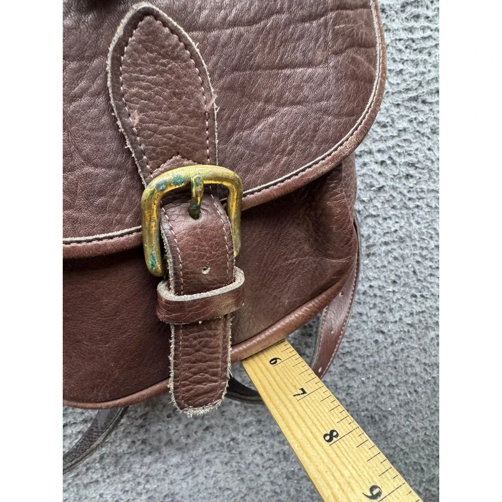 Vintage Leather Craft Authentic School‎ Travel Rucksack Backpack Brown Unisex